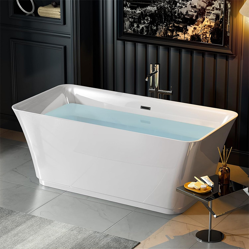 Acrylic Rectangle White Soaking Freestanding Bathtub  (2)