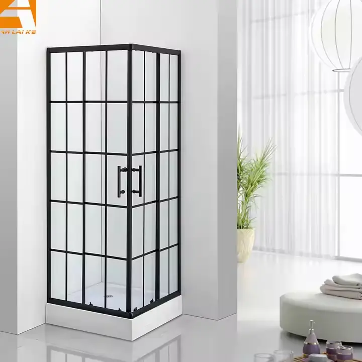 Matte Black Glass Bathroom Shower Cabin Anlaike KF-2301B