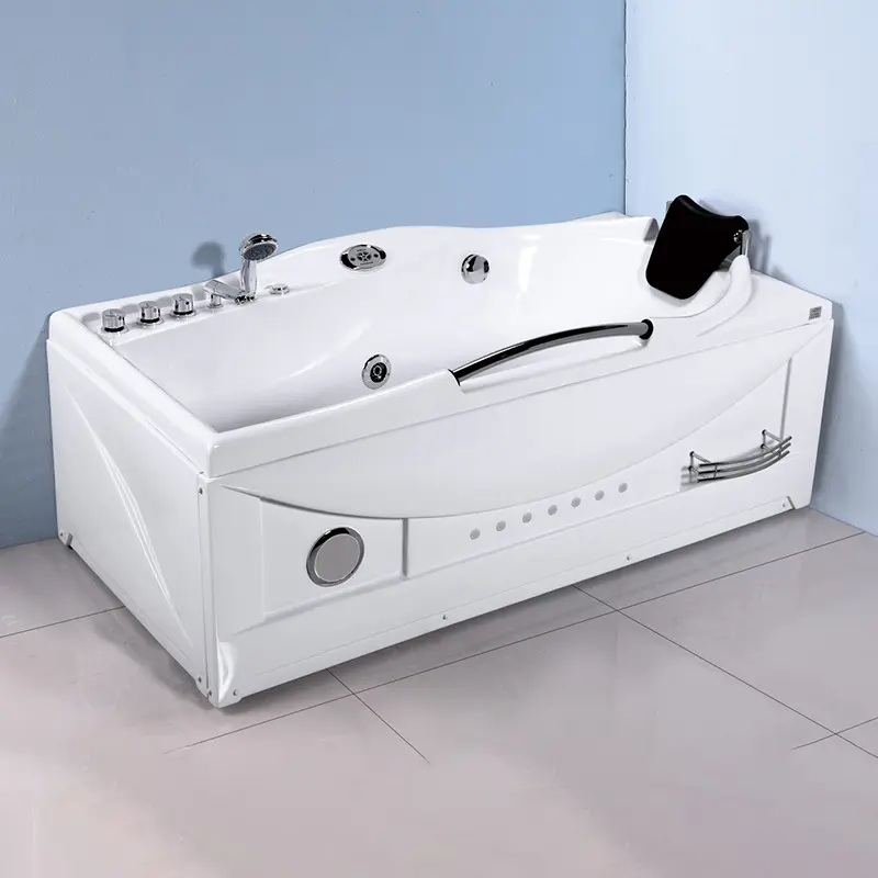 Rectangle White Smart Massage Bathtub New Style Whirlpool Bathtubs & Whirlpools Freestanding Massage Bathtub