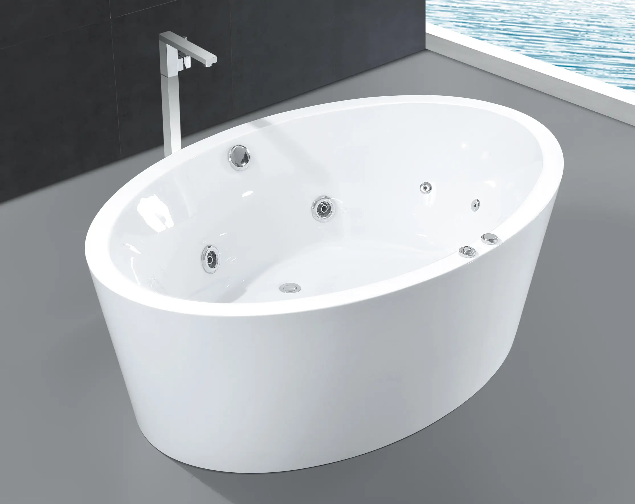 Freestanding acrylic Massage & Whirlpool bathtub Anlaike KF728C for bathroom