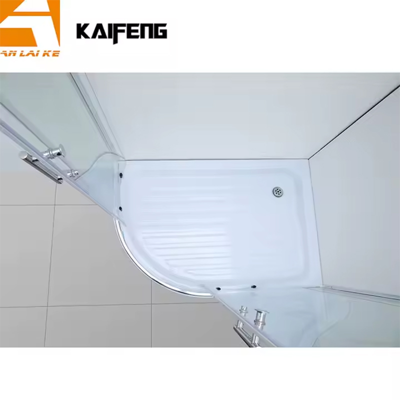 Affordable sliding door shower enclosure with curved base, left-right structure, model KF-2301C (5)